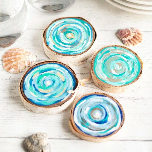 Coastal Wood Slice Coasters Coastal Wood Slice Coasters
