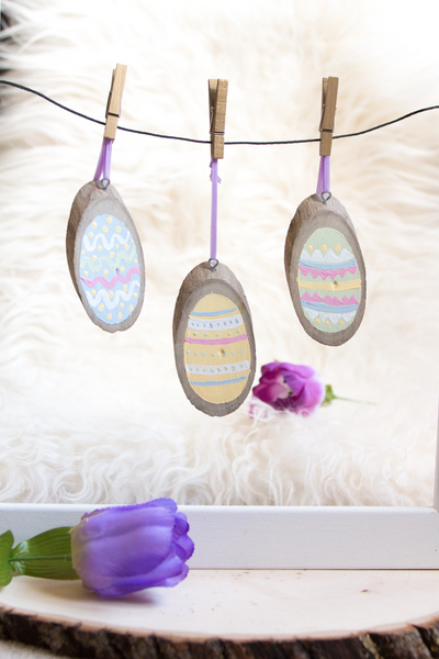 Easter Diy Painted Egg Wood Slices Easter Diy Painted Egg Wood Slices