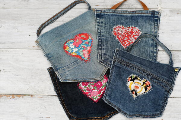 Repurposed Denim Treat Bags Repurposed Denim Treat Bags