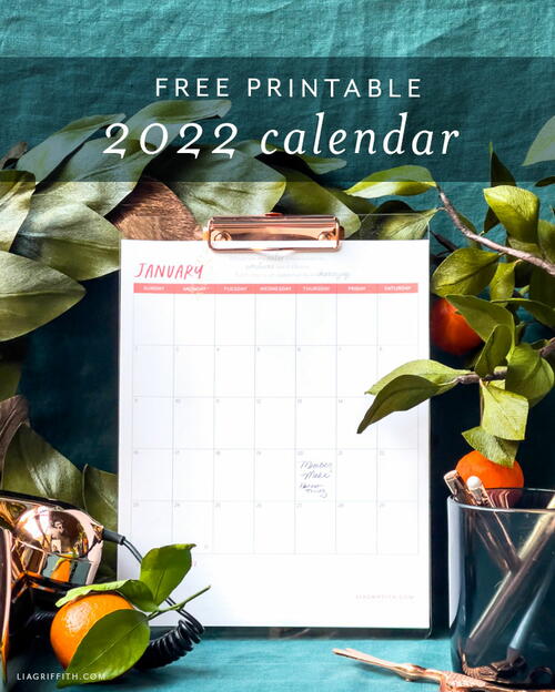 Free Printable 2022 Calendar Free Printable 2022 Calendar