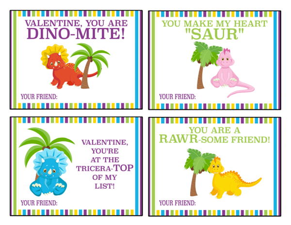 Free Printable Dinosaur Valentine Cards Free Printable Dinosaur Valentine Cards