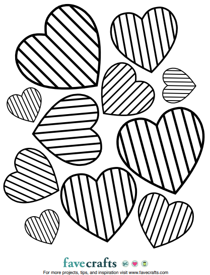 Simple Stripes Heart Coloring Page PDF Simple Stripes Heart Coloring Page PDF