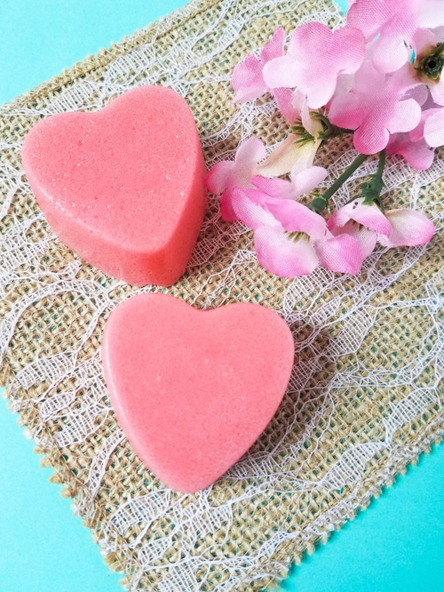 Strawberry Heart Sugar Scrub Bars Strawberry Heart Sugar Scrub Bars