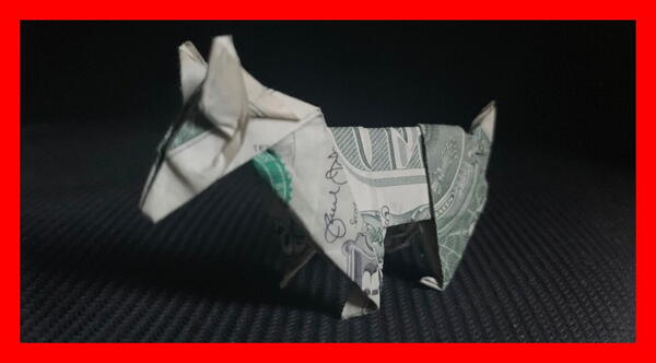 Money Origami Dog