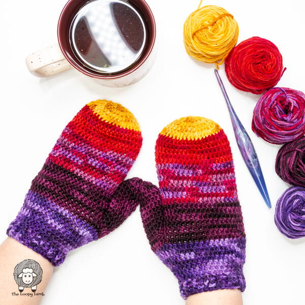 Into The Sunset Crochet Mittens Into The Sunset Crochet Mittens