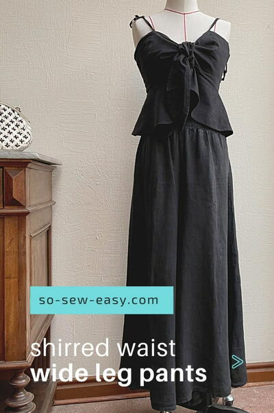 Shirred Waist Wide Leg Pants Free Sewing Pattern Shirred Waist Wide Leg Pants Free Sewing Pattern