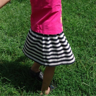 Striped Tee to Skirt Refashion Striped Tee to Skirt Refashion