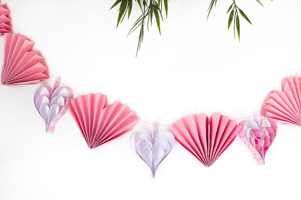 3d Paper Heart Garland Decorations