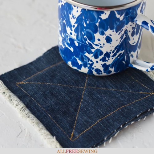 Upcycled Denim Jean Fringed Coasters Upcycled Denim Jean Fringed Coasters