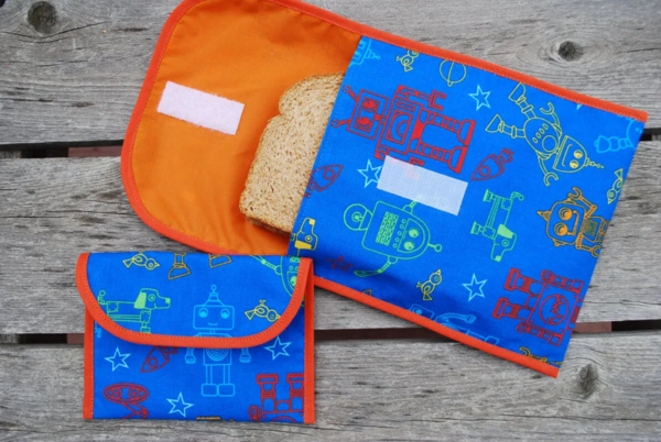 Reusable Fabric Sandwich and Snack Bags Reusable Fabric Sandwich and Snack Bags