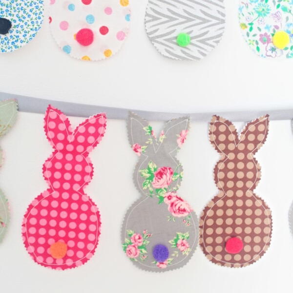 Diy Bunny Banner from Fabric Scraps Diy Bunny Banner from Fabric Scraps