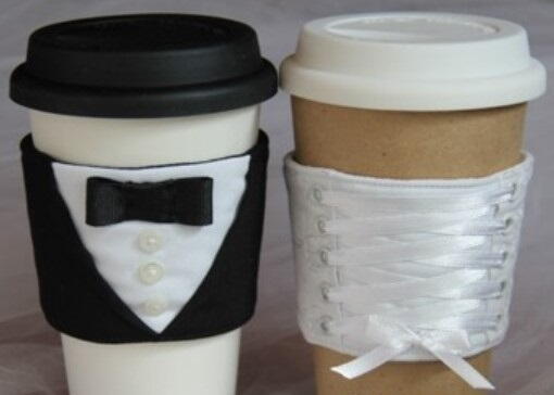 Bride and Groom Coffee Sleeves Bride and Groom Coffee Sleeves