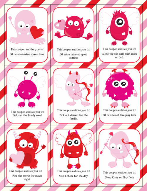 Valentine Coupons For Kids Valentine Coupons For Kids