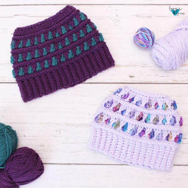 Peek-a-boo Messy Bun Beanie Peek-a-boo Messy Bun Beanie