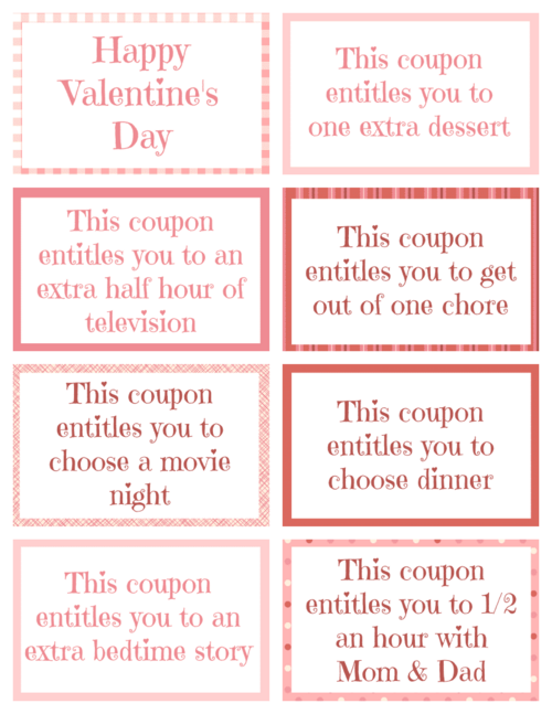 Printable Valentine Coupon Book For Kids Printable Valentine Coupon Book For Kids