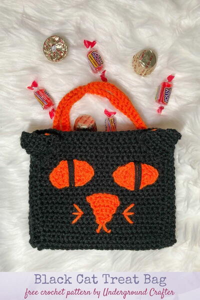 Black Cat Halloween Treat Bag Black Cat Halloween Treat Bag