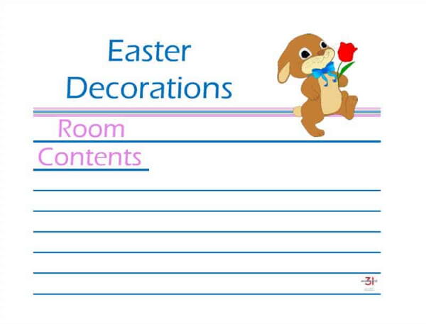 Easter Bunny Storage Bin Label Easter Bunny Storage Bin Label