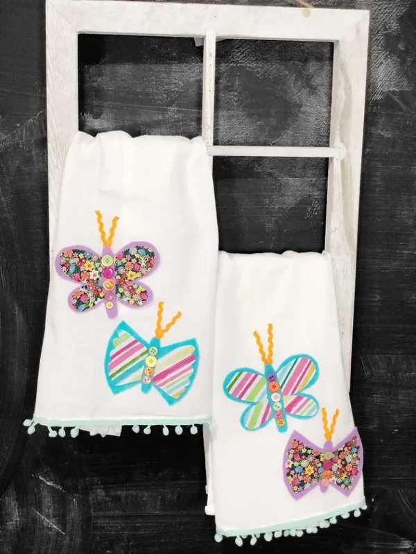 Easy Butterfly Flour Sack Towels