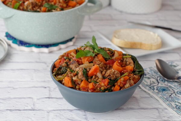 Lentil And Sausage Stew with Spinach Lentil And Sausage Stew (with Spinach)
