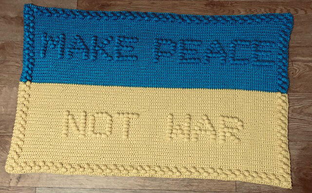 Make Peace Not War Protest Blanket In Ukraine Colours Make Peace Not War Protest Blanket In Ukraine Colours