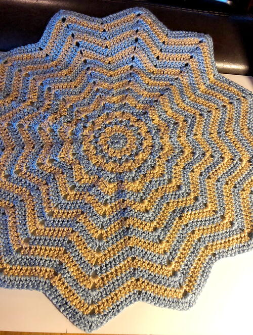 12 Point Round Ripple Baby Blanket Pattern