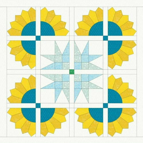 Peace for Ukraine Sunflower Quilt Pattern Peace for Ukraine Sunflower Quilt Pattern