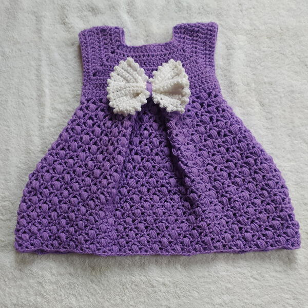 Crochet Pleated Baby Dress Crochet Pleated Baby Dress