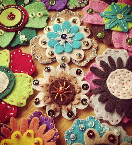 Sequins Embellished Felt Flowers Sequins Embellished Felt Flowers