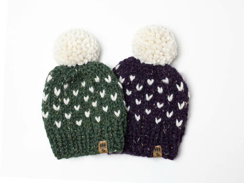 Fair Isle Chunky Pompom Hat Toque Fair Isle Chunky Pompom Hat Toque