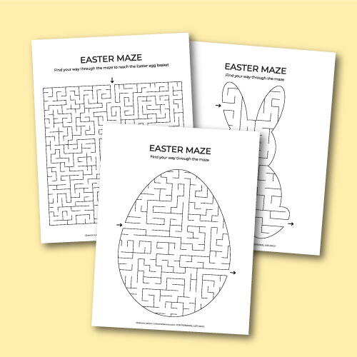 Printable Easter Mazes Printable Easter Mazes