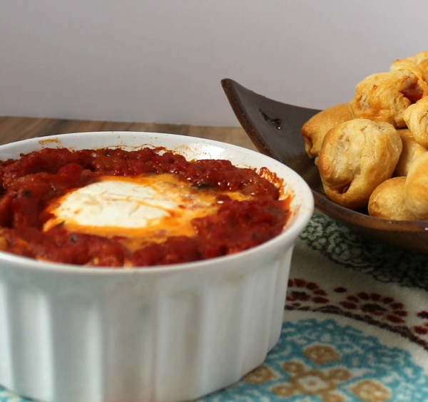 Baked Goat Cheese In Marinara Dip Baked Goat Cheese In Marinara Dip
