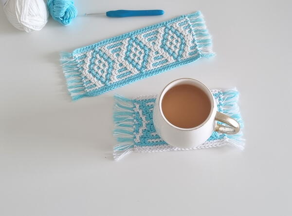 Mug Rug Mosaic Crochet Mug Rug Mosaic Crochet