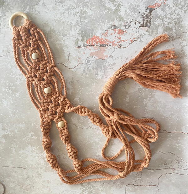 Apricot Macram Hanging Planter Apricot Macramé Hanging Planter