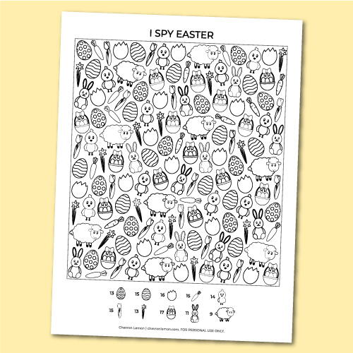 Printable I Spy Easter Printable I Spy Easter