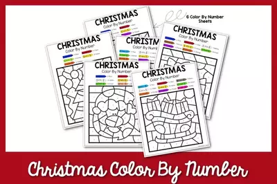 Christmas Color By Number Worksheets