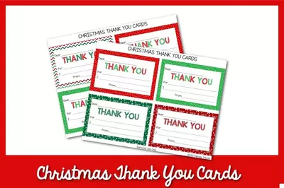 Printable Christmas Thank You Cards