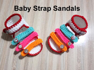 New Arrival Baby Crochet Flap Sandals Multicolours Strips