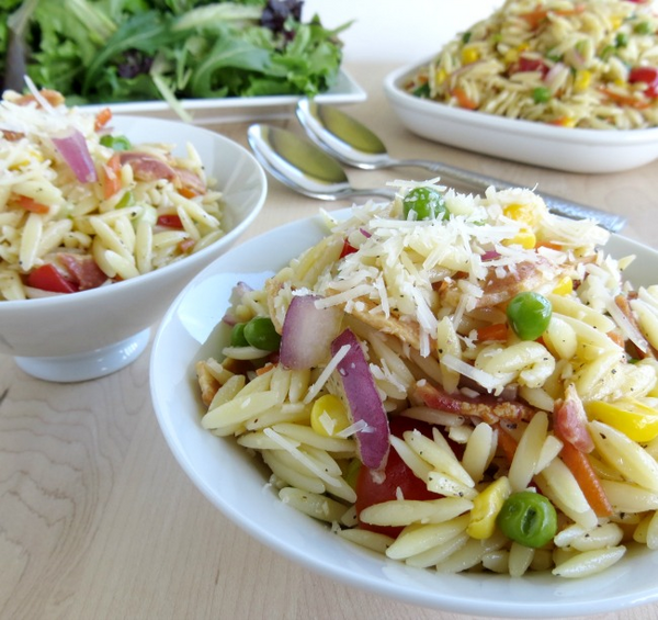 Orzo Pasta Salad With Bacon Parmesan Vinaigrette Orzo Pasta Salad With Bacon & Parmesan Vinaigrette