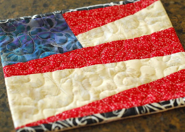 Flag Quilted Mug Rug Pattern Flag Quilted Mug Rug Pattern
