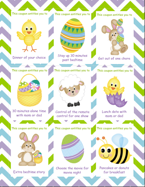 Printable Easter Coupons For Kids Printable Easter Coupons For Kids