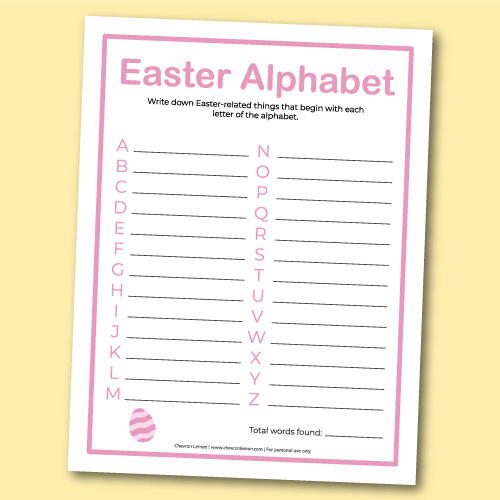 Printable Easter Alphabet Printable Easter Alphabet
