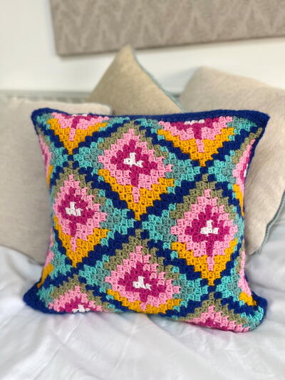 Colourful C2c Pillow
