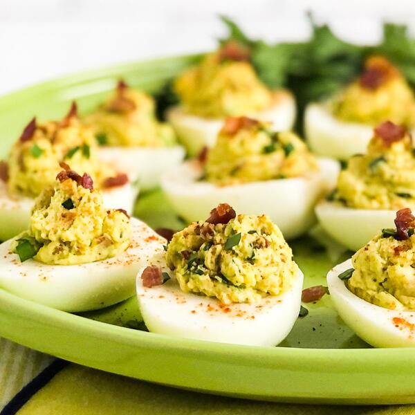 Avocado Deviled Eggs With Bacon Avocado Deviled Eggs With Bacon