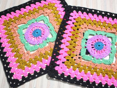 Afghan Square Motif Granny Pattern Blanket Pattern Crochet Cushion Cover Pattern