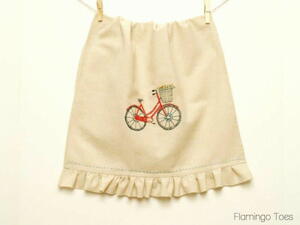 Sketchy Retro Bicycle Dishtowel