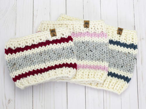 Work Sock Monkey Stripe Cowl Scarf Work Sock Monkey Stripe Cowl Scarf