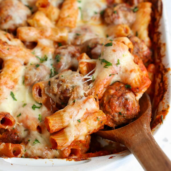 Cheesy Meatball Casserole