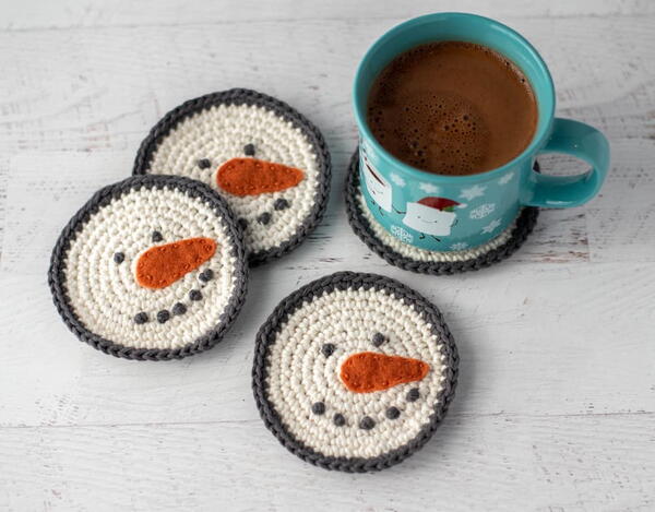 Crochet Snowman Coasters Crochet Snowman Coasters