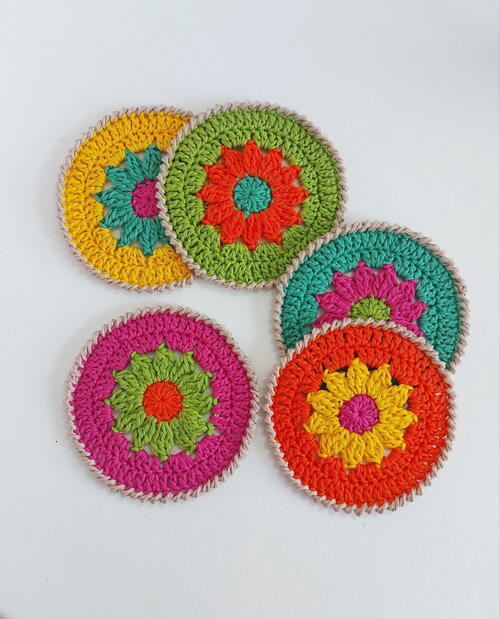 Easy Flower Coasters Easy Flower Coasters