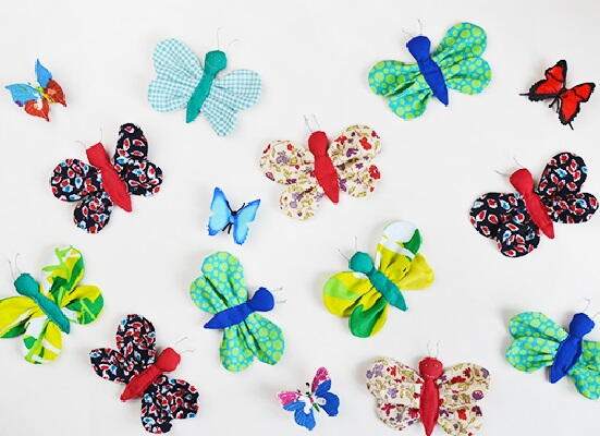 Scrap Fabric Butterflies Scrap Fabric Butterflies